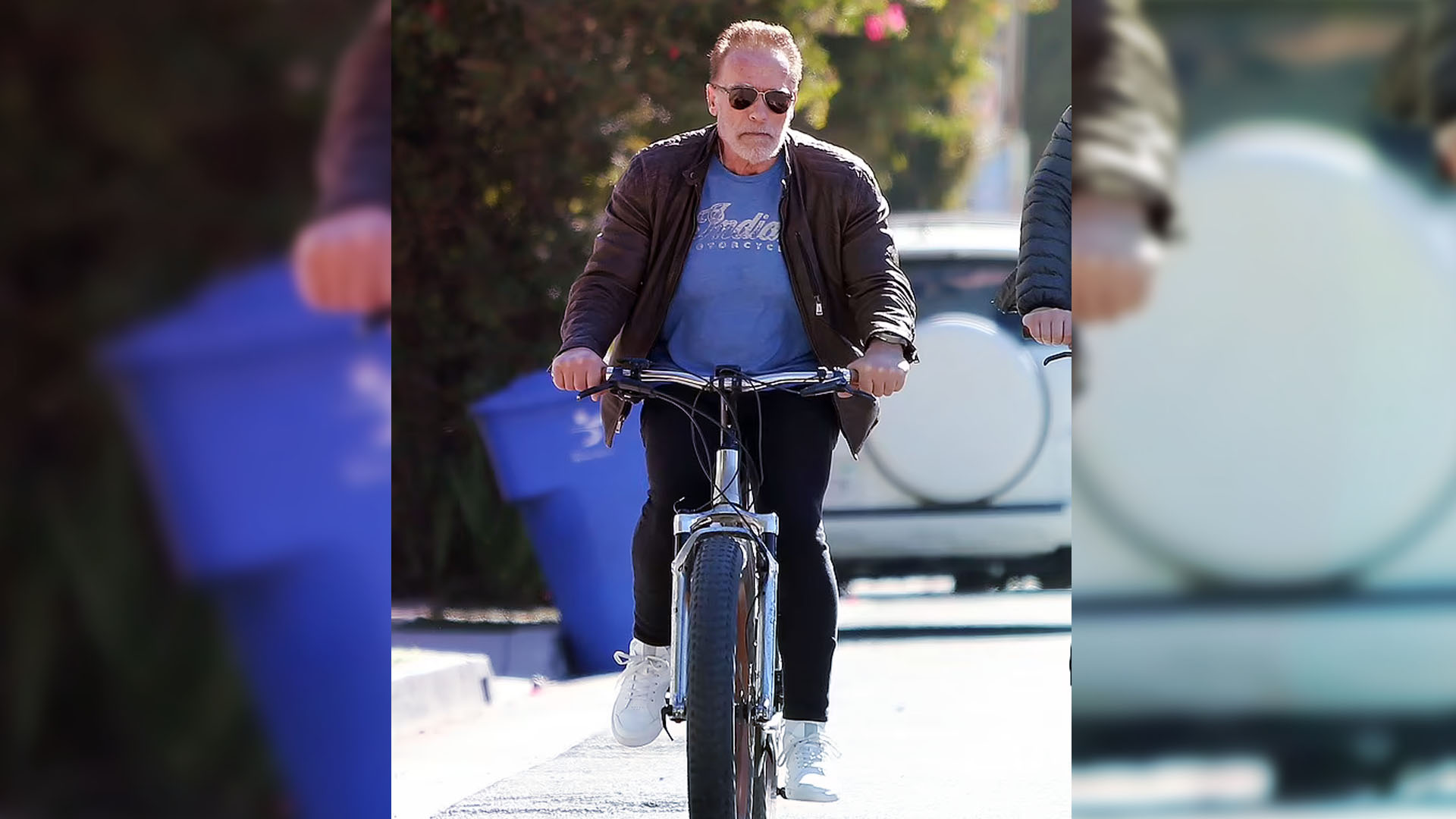 Arnold Schwarzenegger seen cycling in LA A days after car accident