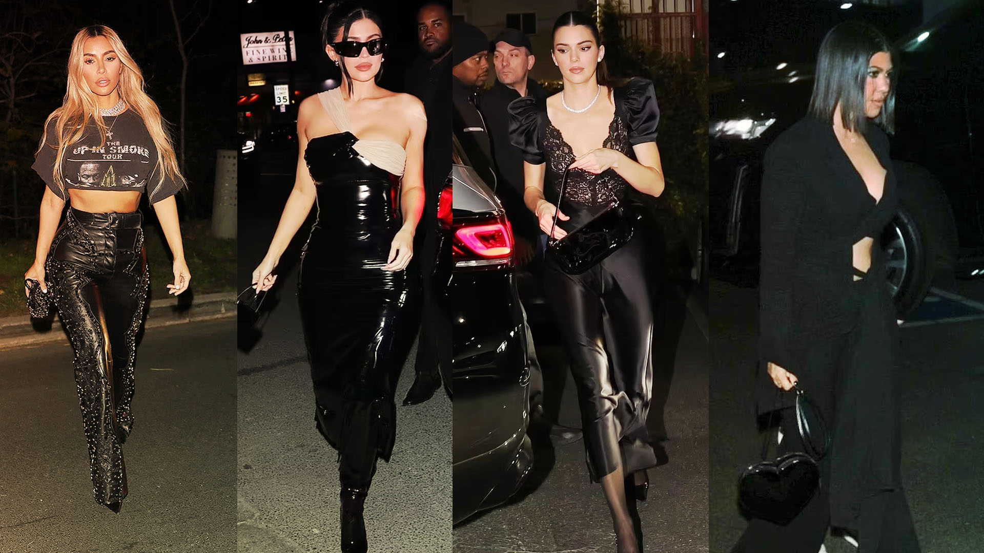 Kim Kardashian's Plunging Leather Crop Top – Milan Fashion Week