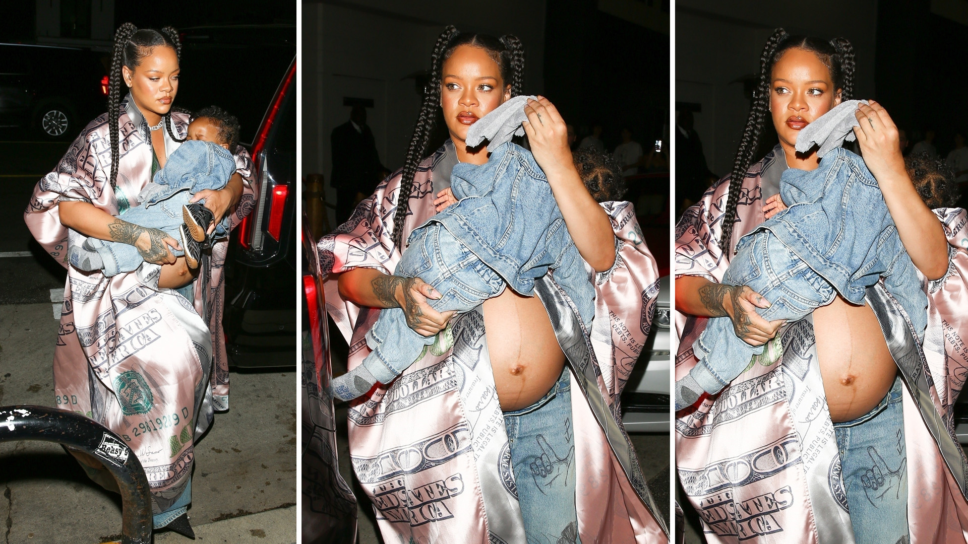Rihanna Showed Baby Bump With One-Year-Old Son RZA!